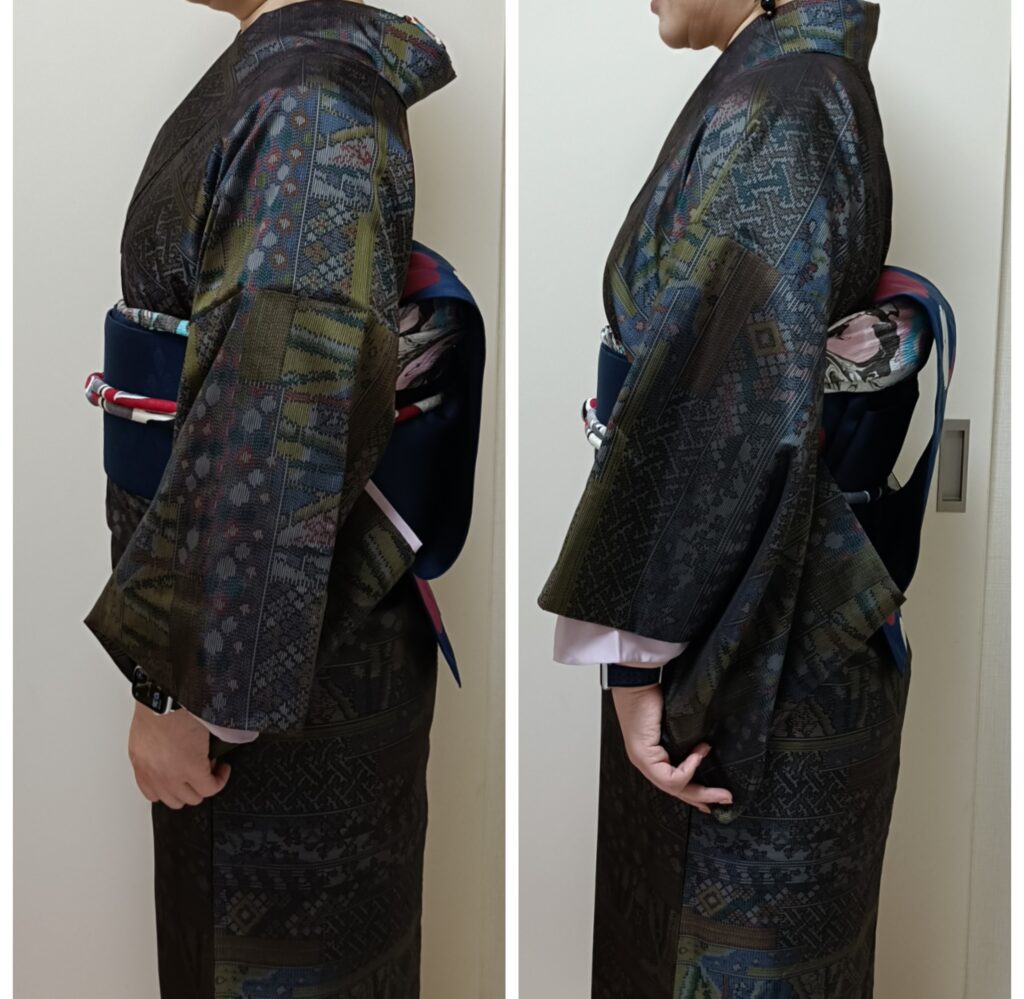 中級体験レッスン
衣紋をしっかり抜けるようにコツがあります